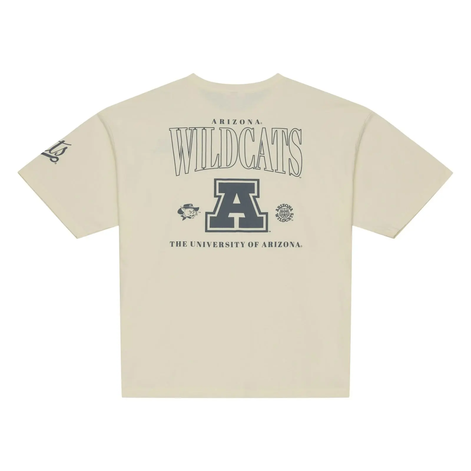 Arizona Wildcats Cream Heritage Hues Oversized T-Shirt NCAA Throwback Tee Graphic Vintage Fan Gear Mitchell & Ness