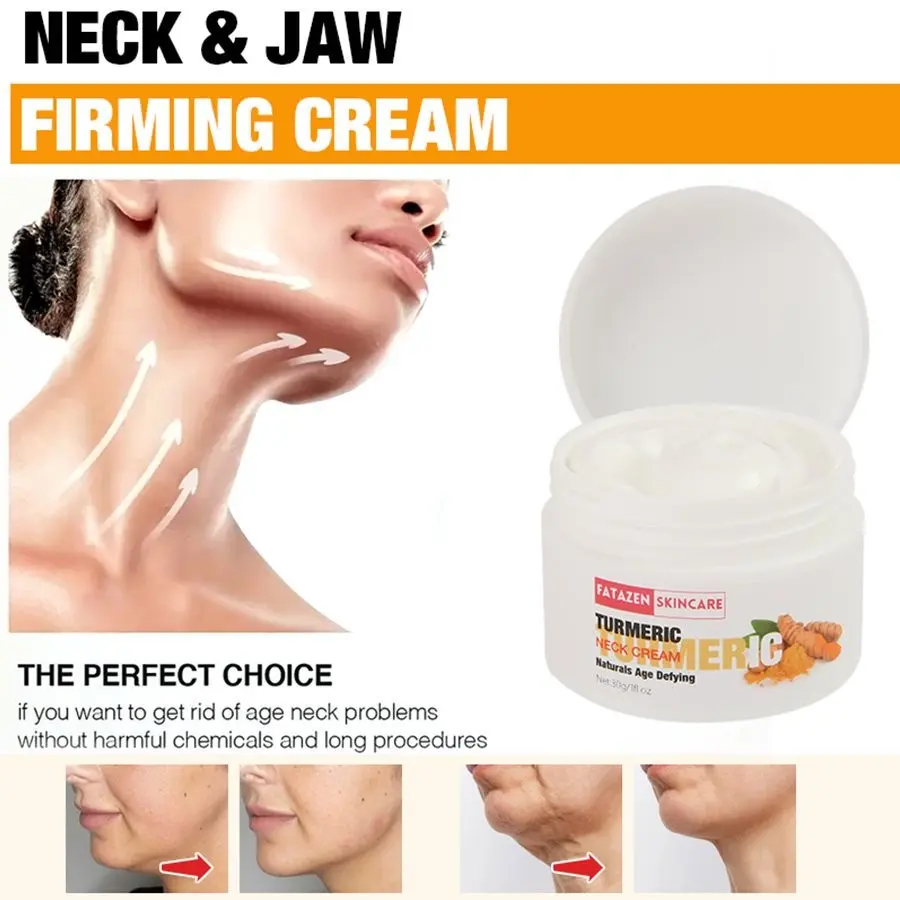 Fatazen 30g Turmeric Neck Cream for Girls, Skin Care, Moisturizing and Nourishing Hydration, Soothe Dryness & Smooth Texture, Hydrating Moisturizer Moisture
