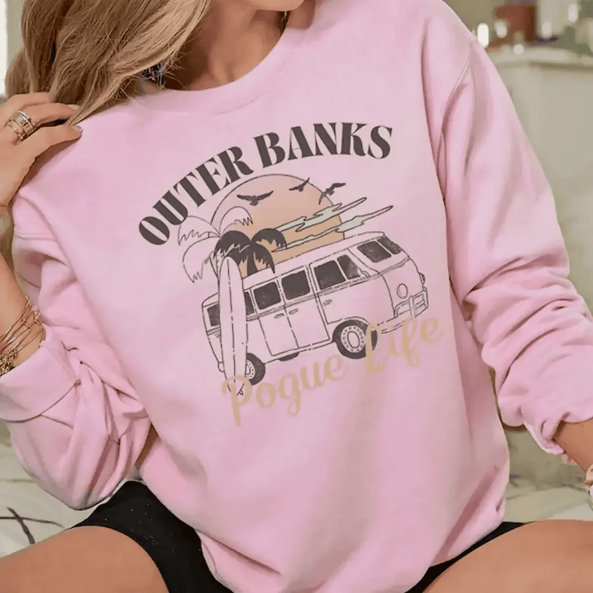 Women's Pogue Life Graphic Hoodie - Outer Banks Movie-Inspired, Classic Soft Cotton, Casual Beach Wear, Hoodies for Women, Humorous All-Purpose Sweatshirt, Humorous Women's Hoodies