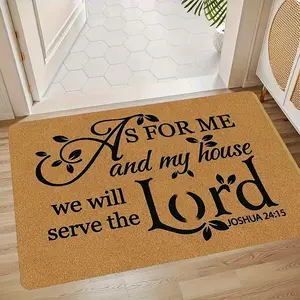 By Mat Outdoor Entrance, We Will Serve, Funny By Mat | Fashion Printed Front By Mat Indoor Entrance, Rubber Kitchen Carpet Non-Slip Washable Area Rug, Carpet, Suitable for Entrance Patio Bedroom Bathroom- Home Decoration