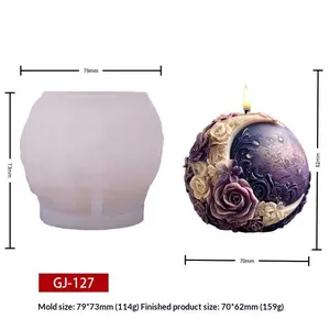 Moon Floral Sphere Silicone Mold| DIY 3D Candle, Plaster Decor, Resin Art & Cake Topper Craftin