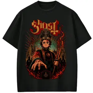 Ghost x Tanjiro Graphic Tee, Demon Slayer Shirt, Kimetsunoyaiba Anime Fan Merch, Tanjiro Kamoda Unisex Sweatshirt Hoodie Gift for Fans