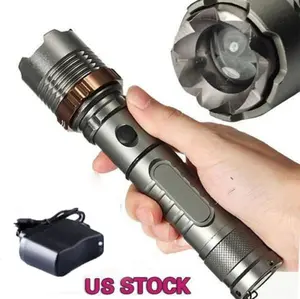 Rechargeable LED Flashlight Tactical Police Super Bright Torch Zoomable