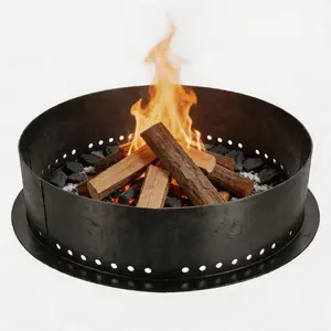 36 Inch Smokeless Fire Pit Ring for Outdoor,Heavy Duty Metal Steel Round Wood Burning Outdoor Fireplace for Camping Bonfire Backyard Beach Porch Easy Install