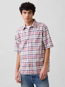 Men Oxford Shirt in Boxy Fit - Chino Plaid