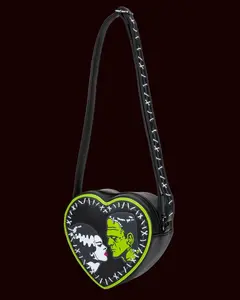 Rock Rebel Bride of Frankenstein Stitch Heart Cross Body Bag "limited edition"