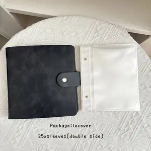 Plant Seed Storage Envelope Organizer, PU Material, Square Dual-Hole Design, 50 Pocket Collection Folder Set, Ideal for Gardening Supplies