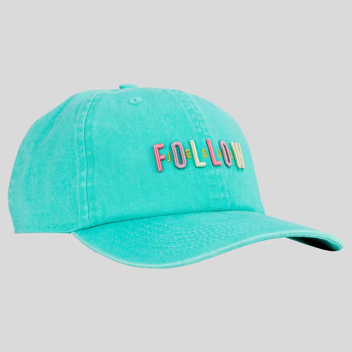 Women's Cotton Baseball Cap with "Follow Jesus" Embroidered Letters, Low Profile & Lightweight, Adjustable for Everyday Faith-Filled Style, Spot Clean, Female, Casual, Follow Jesus Design, Joyful Reminder, Embroidered Hat, One Size