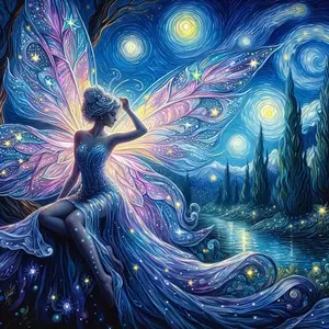 Butterfly Fairy Pattern DIY Diamond Arts Colorful Painting Kit without Frame, DIY 5D Diamond Arts Colorful Painting Kit, Wall Art Decor for Home Handicraft