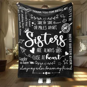 Letter Pattern Soft Blanket, 1/2 Counts Casual Soft Throw Blanket, Air-conditioned Room Blanket, Warm Nap Blanket for Home Office Travel Camping, Soft Fleece Blanket