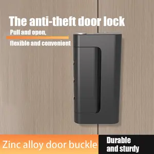 2-Pack  Security Latch Set - Heavy Duty Locking Buckle & Bolt for Interior  - Anti-Theft Safety Fastener Kit for Home/Office magnetic lock door hardware