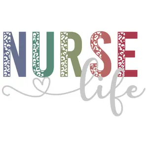 Nurse Life Half Leopard Direct To Film Print, DTF Print, Ready To Press Print For T-Shirts
