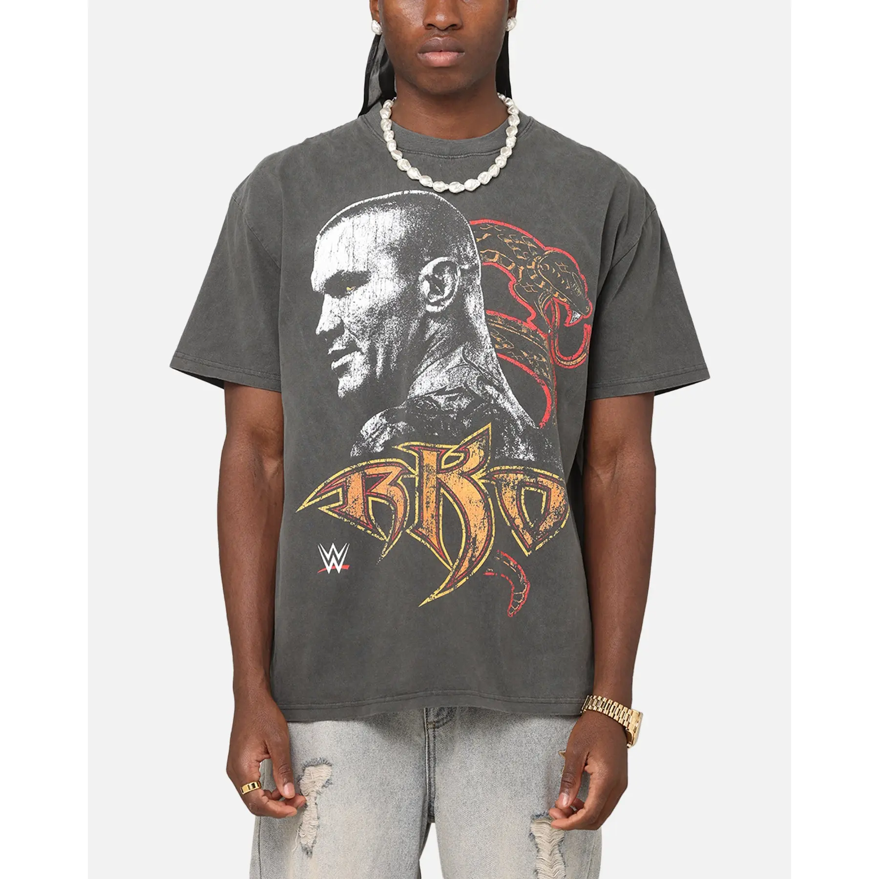 Culture Kings X WWE Randy Orton Heavyweight T-Shirt Black Wash