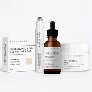 Skin Rescue Routine | Daily Collagen Boosting, Restoring, Hydrating & Brightening Skincare Set | Hyaluronic Acid Cleanser + Eye Serum + Triple Repair + Moisturizer