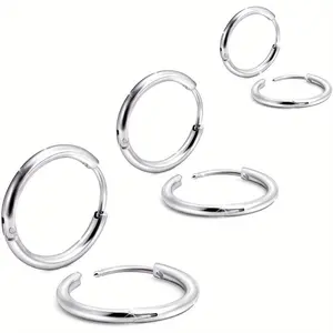 Neutral Style 18K Plated Steel Mini Hoop Earrings, Nose Rings, Septum Rings, Spiral Rings, Lip Rings, Comfortable and Stylish Body Piercing Jewelry