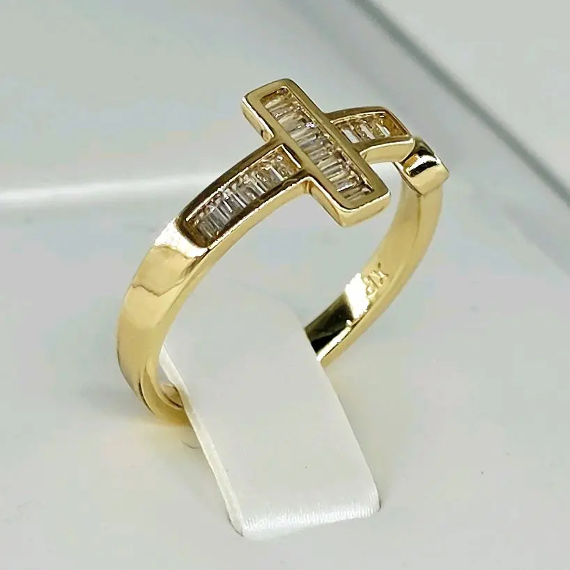 AS-R021 / 14K Gold-Plated Moon & Star Dangle Rings