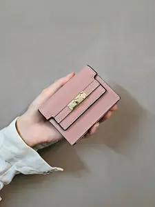 Luxury Kelly Bag Style Card Holder, Cross Stitch Leather Texture, PU Leather Wallet, Multi-Card Slots, Anti-Magnetic Business Card Case, Elegant Design