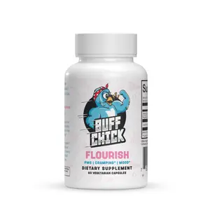 Buff Chick Flourish PMS Support Daily Supplement with Chasteberry Magnesium & Vitamin B6 for PMS Symptom Relief 30 Days