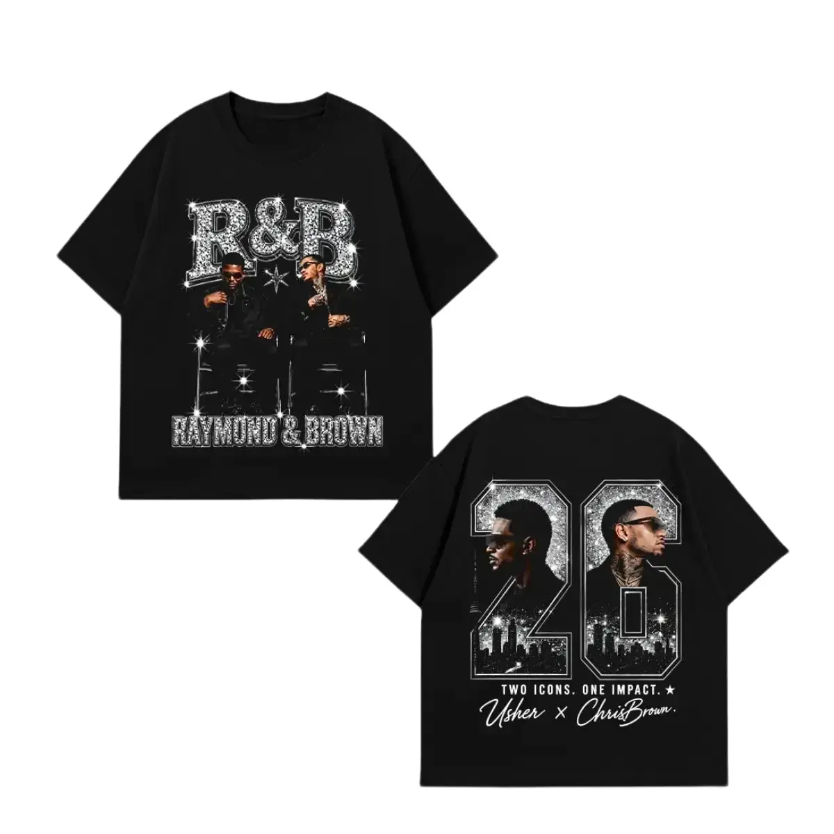[FREE SHIP] Ch.Brown Usher Raymond The R&B Tour 2026 Unisex Tee
