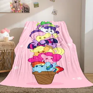cute My Little Pony8 patterned printed blanket, blanket for the living room, bedroom, office and lunch break, portable blanket suitable for all four seasons, holiday gift for family and friends, Christmas decorati