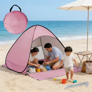 Large blue beach Waterproof Sports tent for sunshade and rain protection, suitable for outdoor use, lightweight and portable, perfect for families and couples.