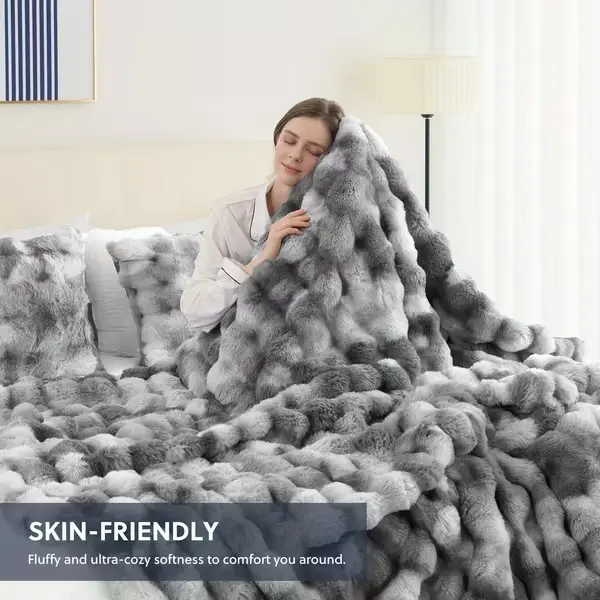 1pc Orhopui Faux Rabbit Fleece Blanket, Soft Warm Throw Blanket, For Bedroom Guest Room Living Room Student Dormitory Car Sofa Travel, Multifunctional Blanket, For All Season, Random Colors Are Available As An Option.