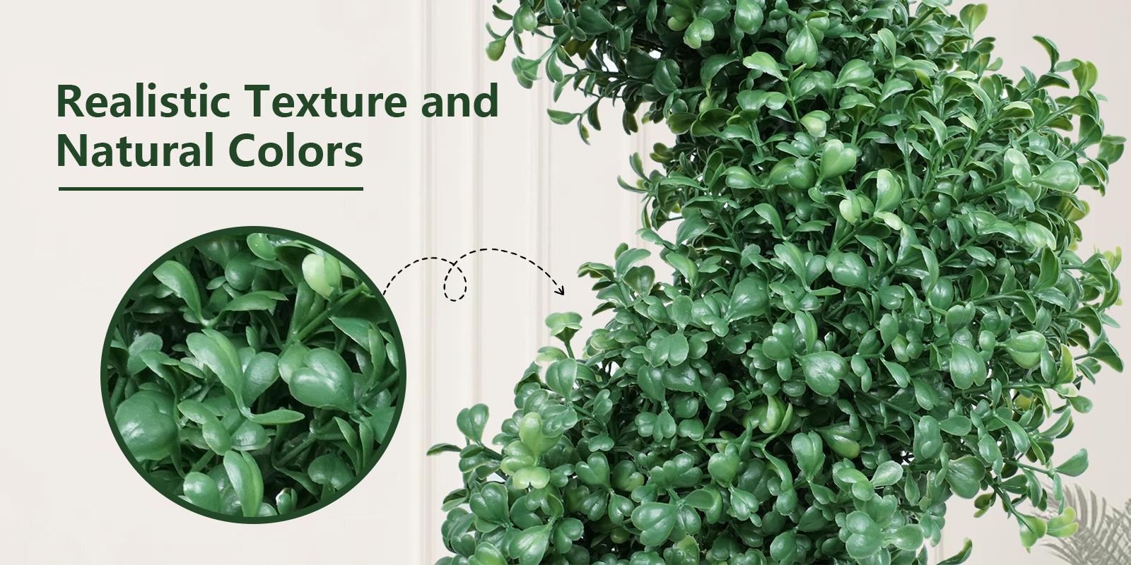 2 Pack 2/3/4 Ft Artificial Boxwood Spiral Plants, With BlackPots, Green Pe Wrought Iron Plants, Suitable For Porch, Garage, And Fireplace.Mother's Day Gift