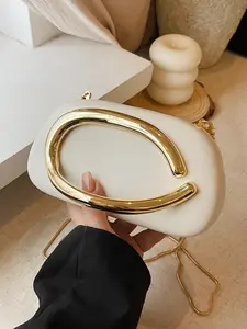 Women's Fashionable Minimalist C-shaped Handle Design Clutch, Casual Versatile Solid Color Shoulder Bag for Daily Used, Trendy All-match Bag for Dating