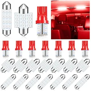 24 Pieces Dome Light LED Car Bulb Kit Set T10 31 mm 42 mm LED Festoon Bulbs Interior Replacement for Car Map Door Courtesy(Red)