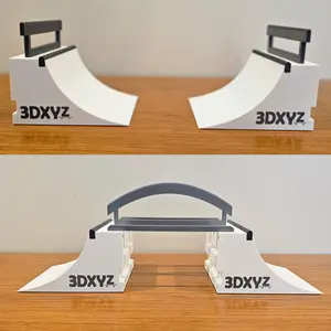 3DXYZ 'Magna Quarter' | Modular Magnetic Fingerboard Ramp | Quarter Pipe, Full Pipe & Rail Kit Options | 3D Printed | Interchangeable Coping
