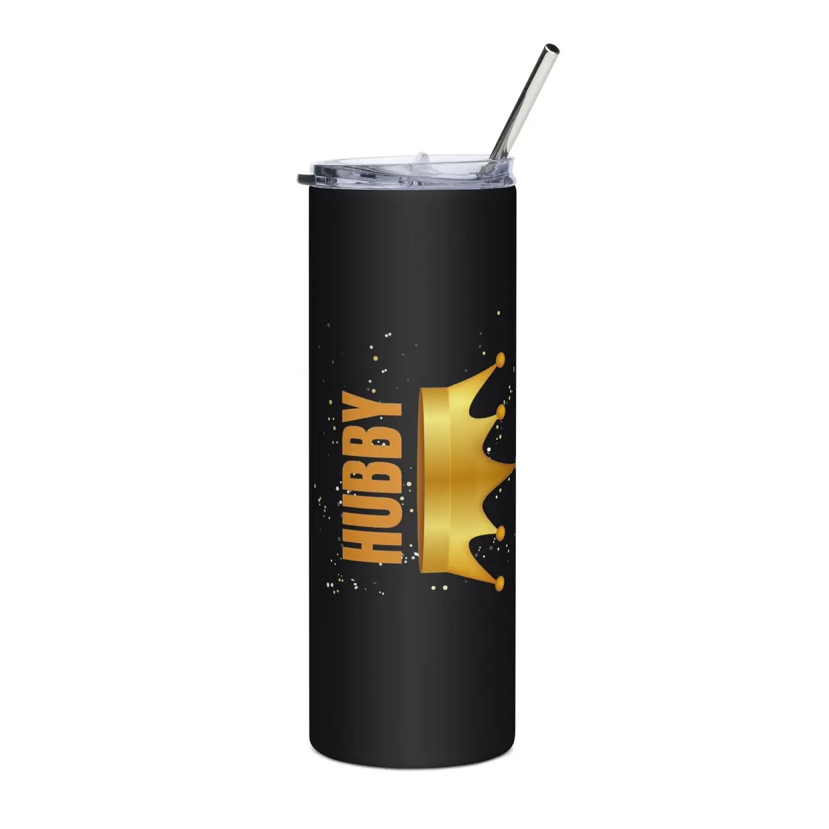 Hubby Tumbler, King Tumbler , Stainless steel tumbler, Essential accessories, Mr Water bottle, Drinkware Reusable Lid Straw Glossy Stylish