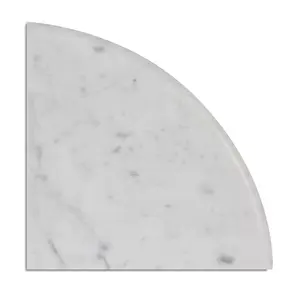 Simple Tile Genuine Marble Corner Shelf for Bathroom Shower Wall, CWMT9SHELF - Carrara White, 9"X9"X5/8", Both Sides Polished