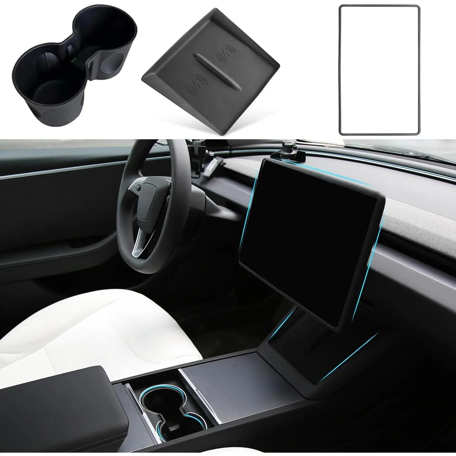 2024 Newest 3PCS Center Console Accessories for Tesla Model 3 Highland