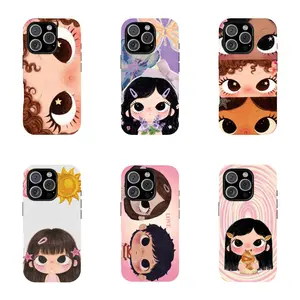 Dreamy INS Shoujo Girl Glittering Big Eyes Comic Girl Lovely Phone Case, Kawaii Big Eye Anime Cover for iPhone 17 16 15 14 13 12 Pro Max, Sawako Kuronuma, Cute Y2K Cartoon Girl, Anime Girl