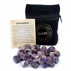 Runes Stone Tumbles Healing Natural Crystal Stone Gemstone Gorgeous Energy Jewelry Souvenir Valentine Anniversary Love Girlfriend Boyfriend Christmas Halloween Birthday Gift New Year