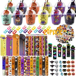 242PCS Halloween Party Favors For Kids 24 PACK Stationery Set, Halloween Goodie Bag Stuffers Creative Assortment Non Candy Halloween Treats Pencils Erasers Rulers For Trick Or Treating