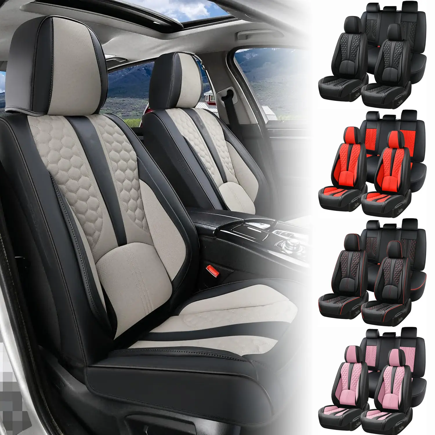 Custom Fit for 2008-2023 2024 2025 2026 Dodge RAM 1500 2500 HD 3500 HD, Pickup Seat Covers for Dodge Ram 5-Seats Full Set, Waterproof Truck Car Seat Cover Protectors