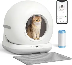 Automatic Litter Box, Self Cleaning Litter Box for Multiple Cats, 72L Extra Large, App Control, 2.4G WiFi, Odor & Noise Control, Safety Sensors, Deodorant Gel, Litter Mat, 1 Roll Garbage Bag