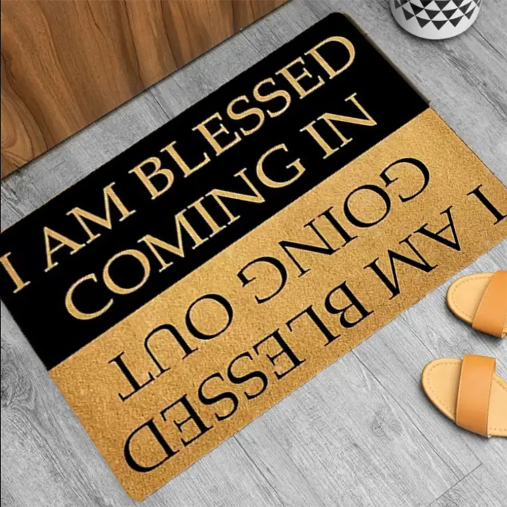 Letter Patter Door Mat, 1 Count Water Absorbent Door Entrance Mat, Machine Washable Letter Pattern Rug, Decorative Carpet for Home Living Room Bedroom, Room Decor, Floor Mat, Letter Print Rug, Machine Washable Rugs