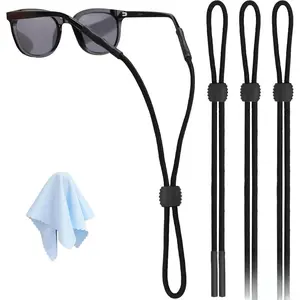 3 Pcs Glasses Strap-Adjustable Eyeglass Holders for Men, Women, and Kids - Neck Eyewear Retainer, Sports Sunglasses Strap, Lanyard