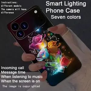 Colorful intelligent voice controlled luminous, Lights phone case compatible with iphone17Air/17Pro/17promax/16promax/15promax/14promax/13promax/12promax/11promax/XSmax/XR - Luminous Technology