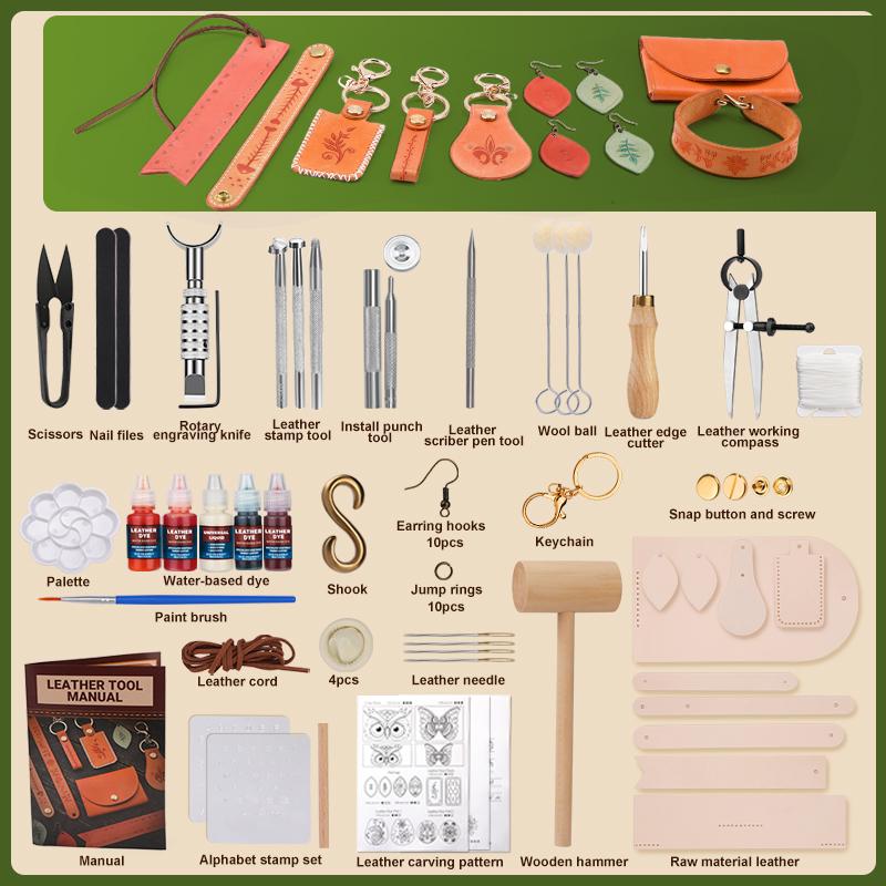 Harxvto Leather Bracelets Keychains and Leathercraft Accessory Handmade Leather Craft  Classic Style Handmade Gift Bring to Your Love for Ultrathin Design for Everyday Carry