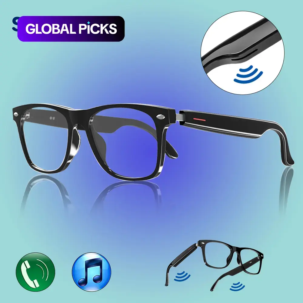 SENBONO Wireless Smart Glasses with Mic, Fashion Sports Glasses with Blue-Light-Blocking Lenses for Daily Use #GLOBAL PICKS
