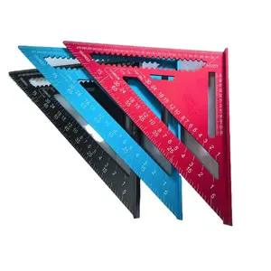 12 inch aluminum alloy triangle ruler - precision woodworking measuring tool with angle protractor and metric scale, durable metal structure, suitable for precise measurement, multifunctional woodworking tools, Hardware, available in three colors