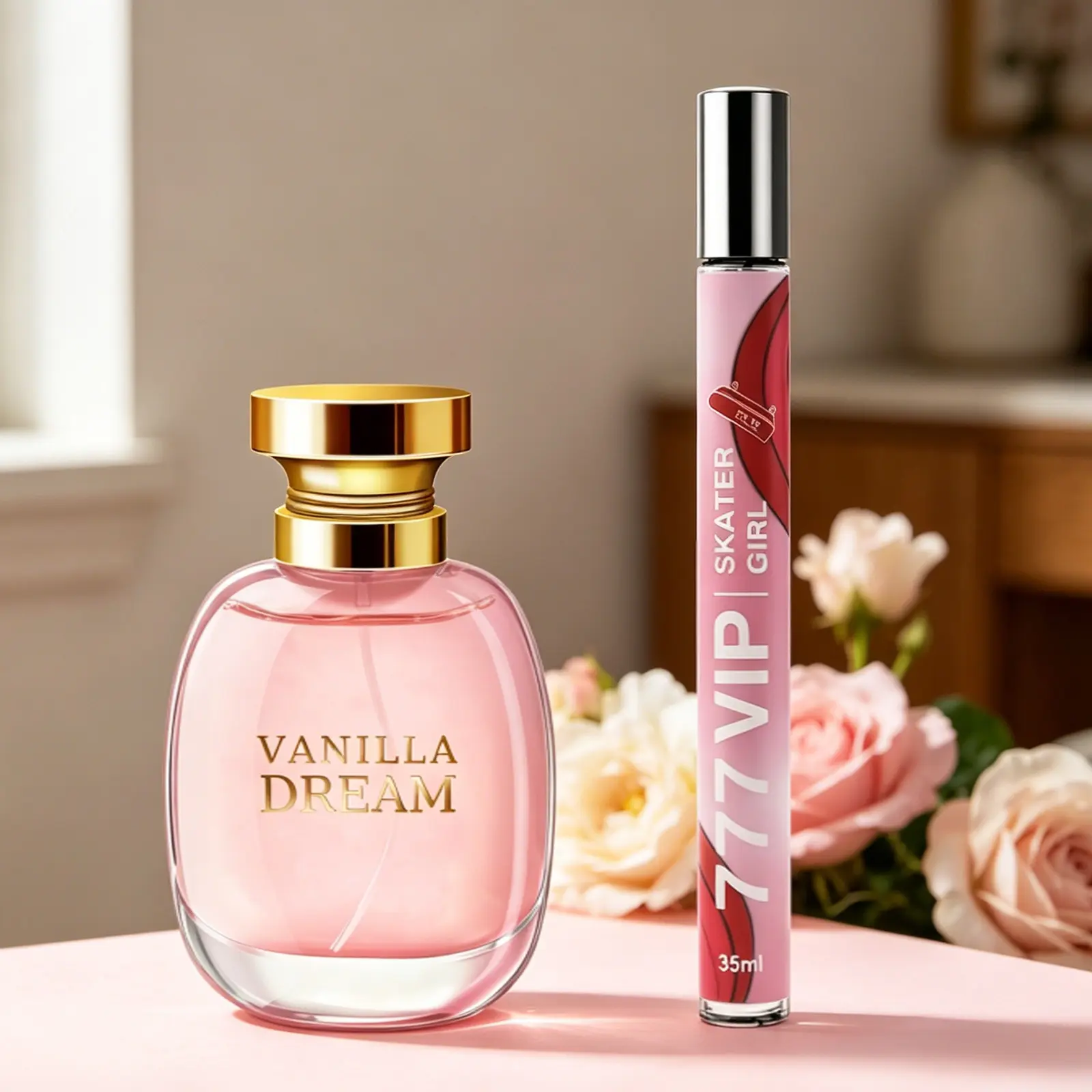 Women's Perfume Set | 100ML Big Bottle + 35ML Mini Perfume | Big Bottle: Pear & Fruity + Jasmine & Gardenia + Vanilla & Sandalwood & Musk | Mini: Fresh Fruity Floral Scent | Home + On-the-Go, Birthday Gift for Her
