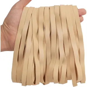 30Pcs 8inc Wide Large Heavy Duty Elastic Rubber Bands for Office Home Trash Can File Folders Litter Box (Beige)