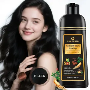 Midnight Black 5-in-1 Hair Dye Shampoo | Resistant Gray Coverage | Coconut Oil Infused | PPD & Ammonia-Free | Long-Lasting 3 Months (500ml) Haircare
