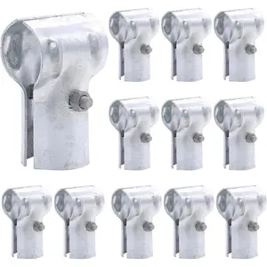 1-5/8 X 1-5/8 End Rail T Clamp for Chain Link Fence, Galvanized for 1-5/8" OD Pipe, 12 Pcs & Nuts Included