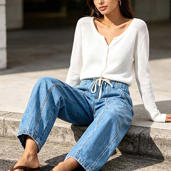 Oversized Baggy Jeans for Women, Casual Loose Fit Denim Pants, Y2K Streetwear