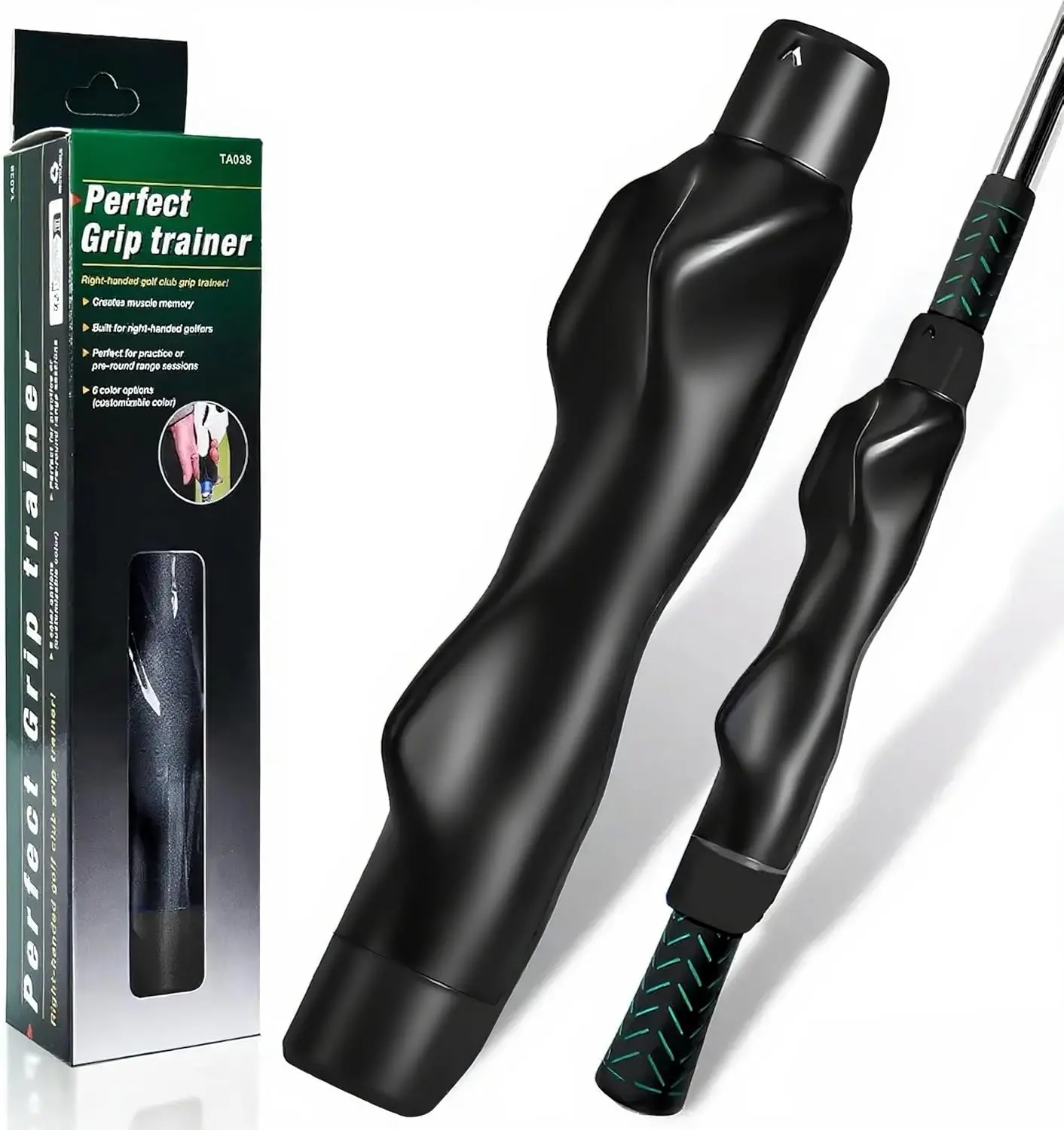 Golf Grip Trainer for Correct Hand Position Golf Training Aid Practice Kit for Right Handed PlayersTrainer Grip for Golf Clubs to Improve Swing Consistency